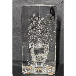 Waterford Crystal Flower Pot Vase Obelisk Paperweight – Makers Mark -Ireland